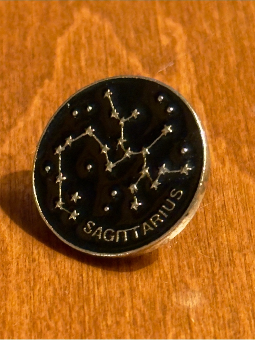Sagittarius Zodiac Sign / Astrology Enamel Pin - Constellation -0.7” Black/Gold